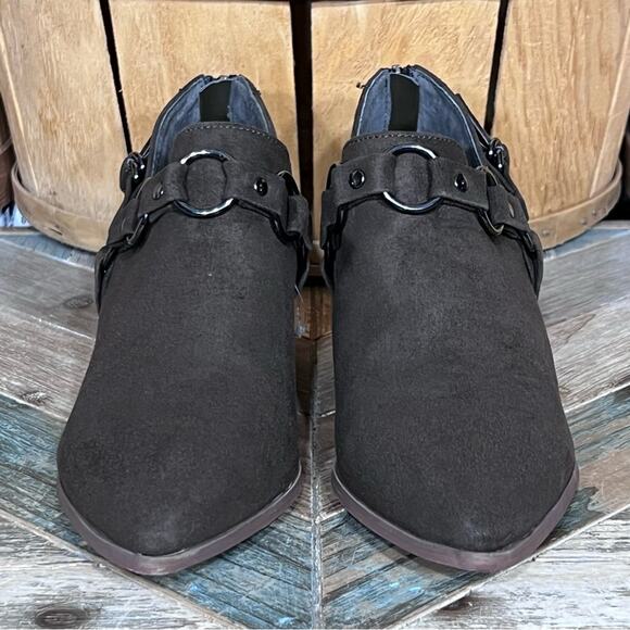 Carlos by Carlos Santana Pointer Harness Brown Faux Suede Zip Ankle Boot Women 8 - Picture 4 of 12